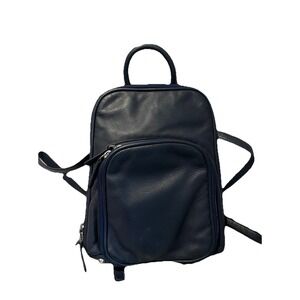 Osgoode Marley Small Organizer Backpack Soft Leather Bag Navy-‎ Travel Bag